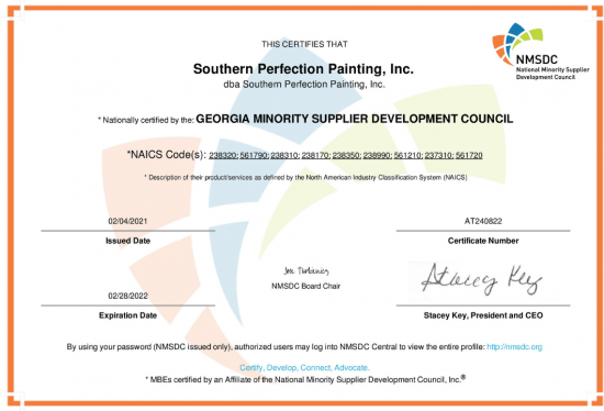 SPPI Awarded The Georgia Minority Supplier Development Council Certification SPPI Awarded The Georgia Minority Supplier Development Council Certification
