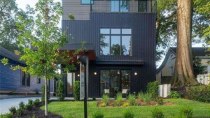Dark painted exterior residential building in Atlanta.